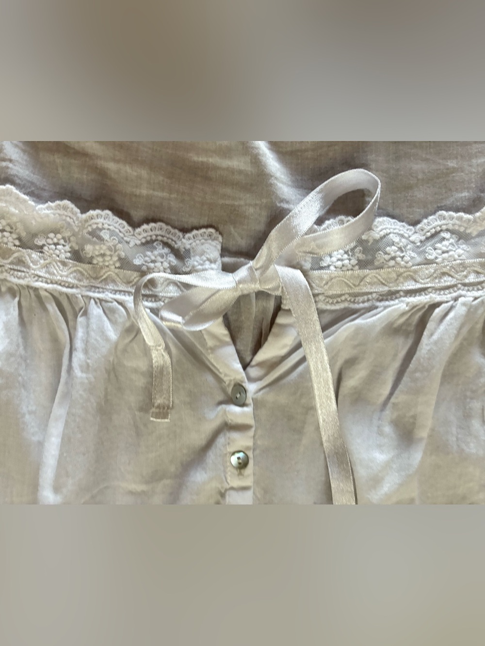 Natural life White Peasant Prettiest Cotton Lace Blouse XL Boho - Picture 3 of 8